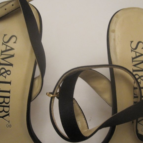 Sam&Libby Open-Toe Shoes Black Fabric Size 7M - Picture 3 of 8